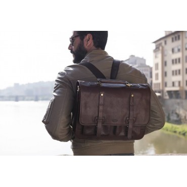 Leather backpack Briefcase "Torre Alta" MC