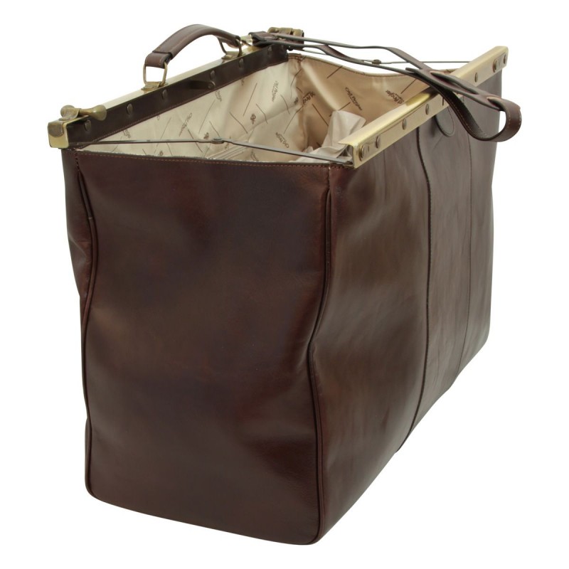 Travel bag in full grain leather "Toruń" BC
