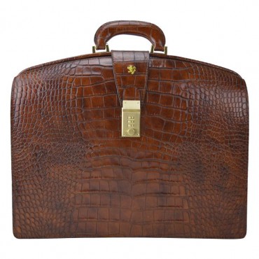 Leather laptop briefcase. "Brunelleschi" K120-B