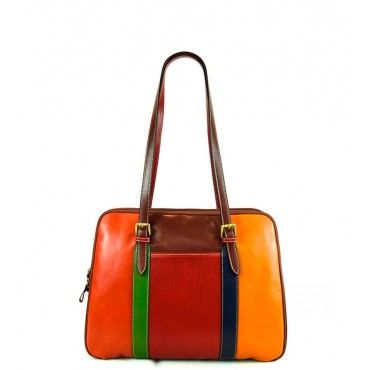 Beautiful and universal women's leather bag. "Rocchette" Multicolor