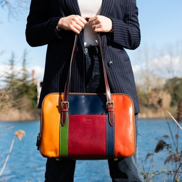 Leather Lady bag "Fiora" Multicolor