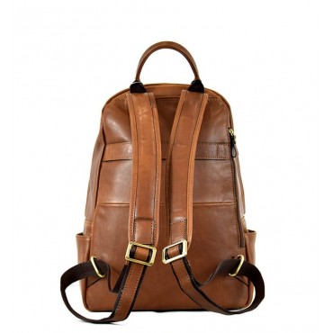 Fully equipped Leather man backpack for free time or travel "Roccatederighi"