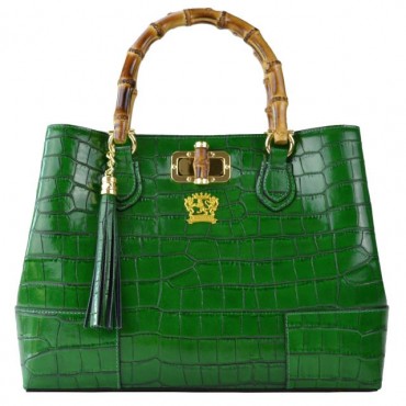 Woman handbag in crocodile print leather "Sarteano" K