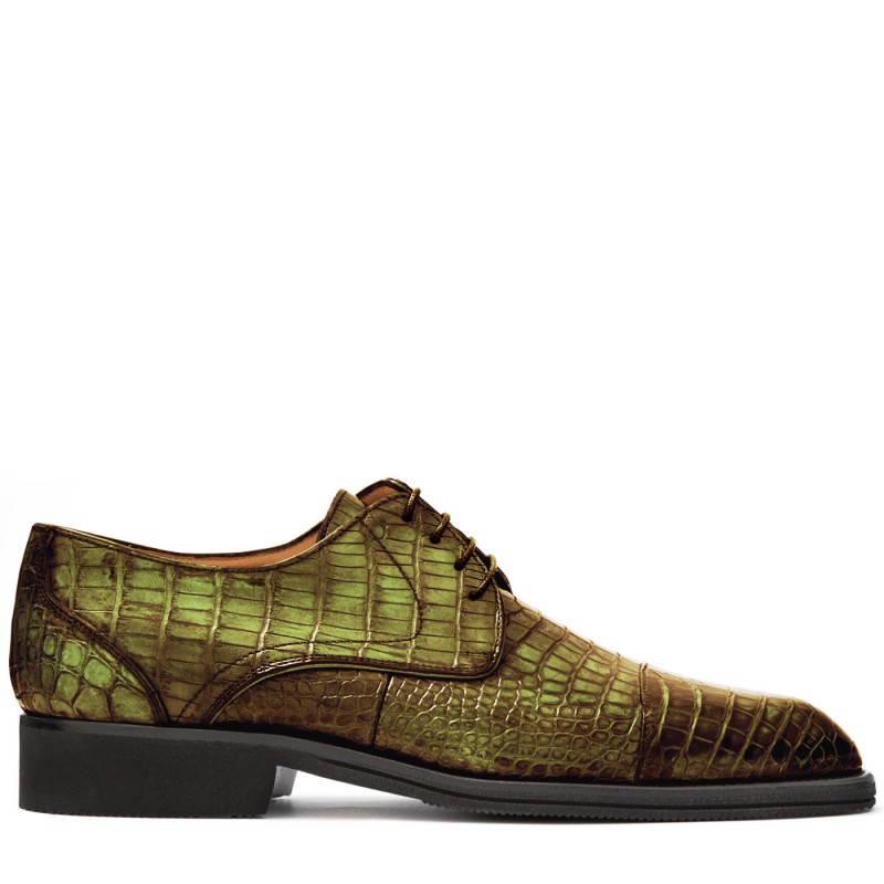 Men Shoes Classic in Crocodile olive
