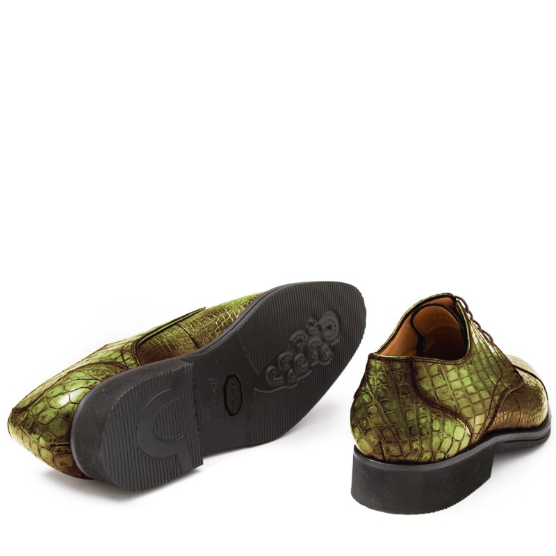 Buty męskie Skóra gładka z krokodyla oliwkowy