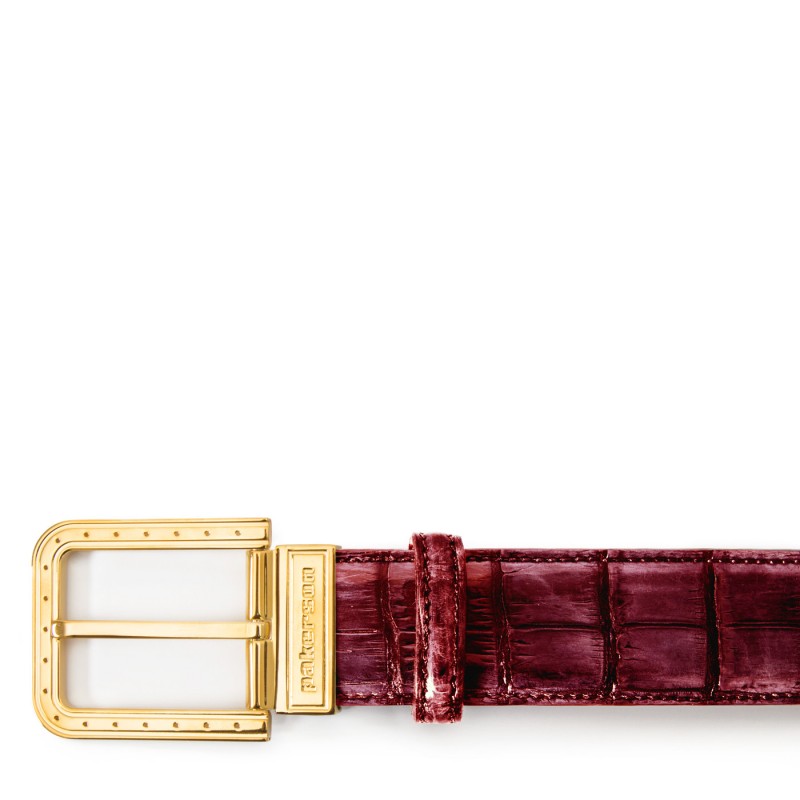Men's crocodile leather belt "EGO" Chianti