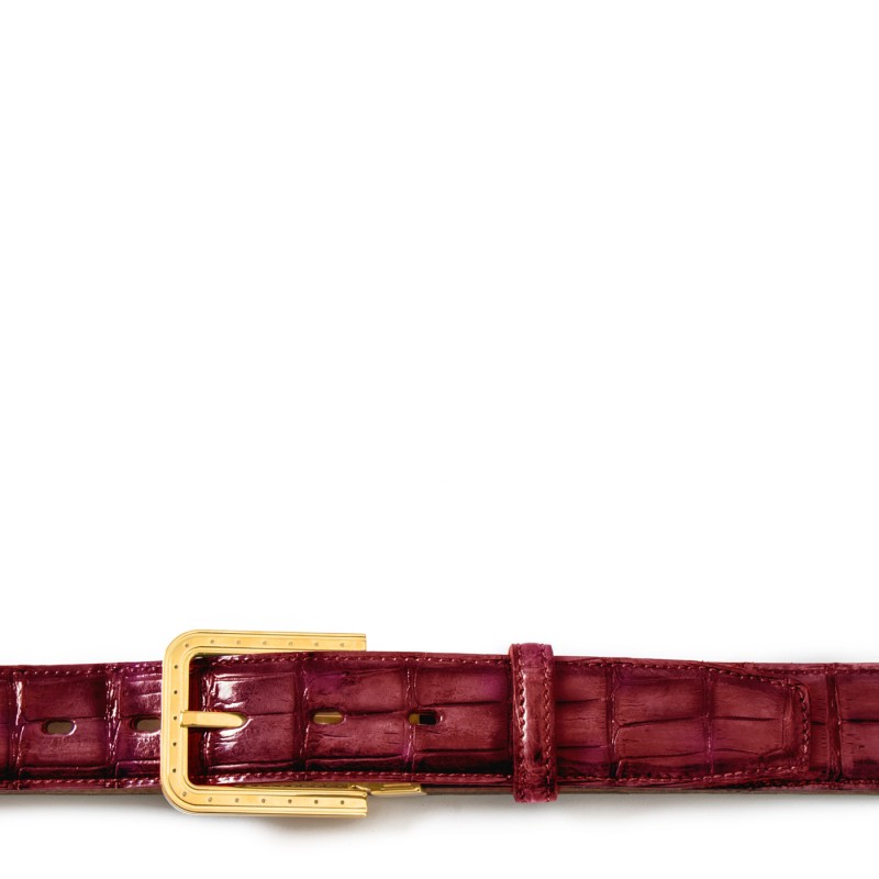 Men's crocodile leather belt "EGO" Chianti