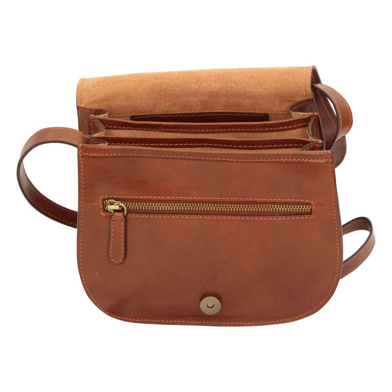 Leather shoulder bag "Cacciatora"