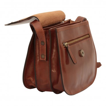Leather shoulder bag "Maremmana"