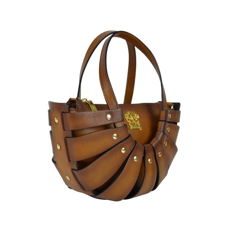Small elegant leather handbag with chain shoulder strap "Simona"