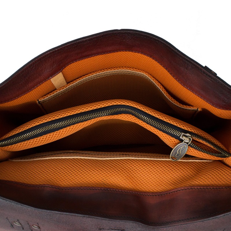 Aktówka - plecak biznesowy z certyfikowanej włoskiej skóry "Toscana" Chianti
