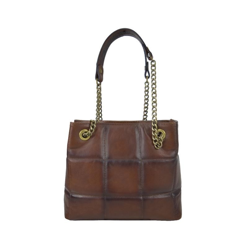 A classy leather bag with chain, completely Made in Italy "Ania"