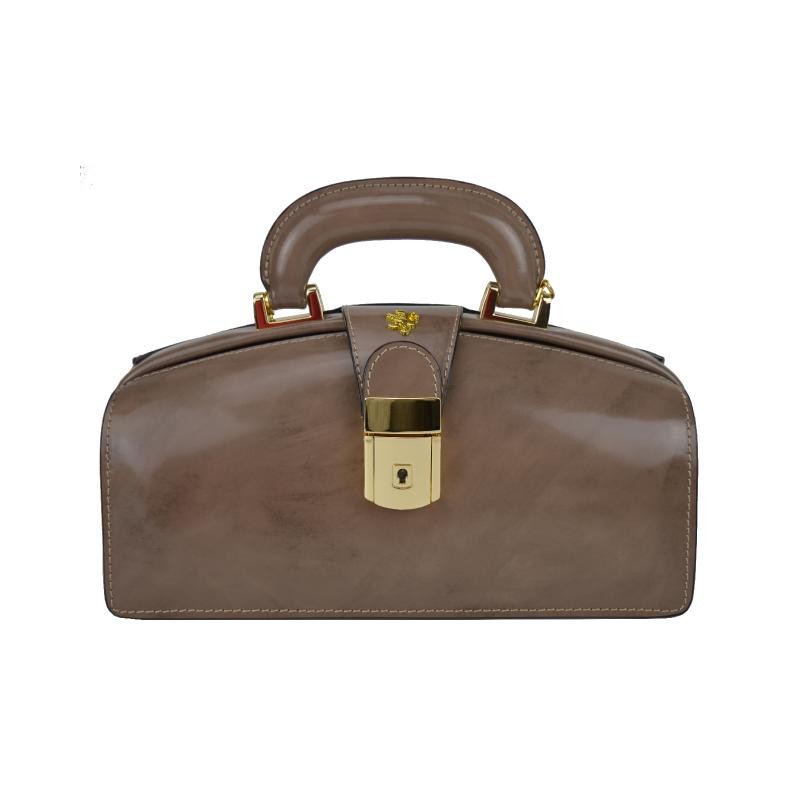 Small and elegant woman leather handbag with handle.  "Lady Brunelleschi" R120/N