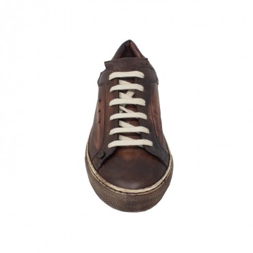 Man leather casual sneakers  "Val d'Orcia" Brown