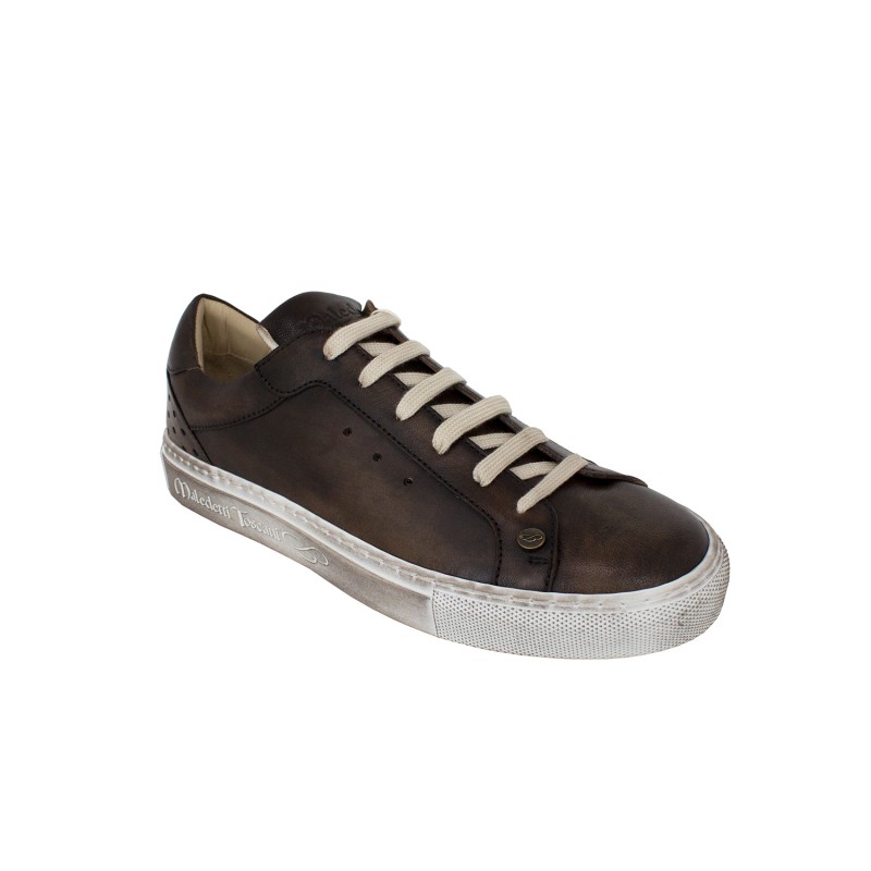 copy of Man leather casual sneakers  "Val d'Orcia" Darck Brown