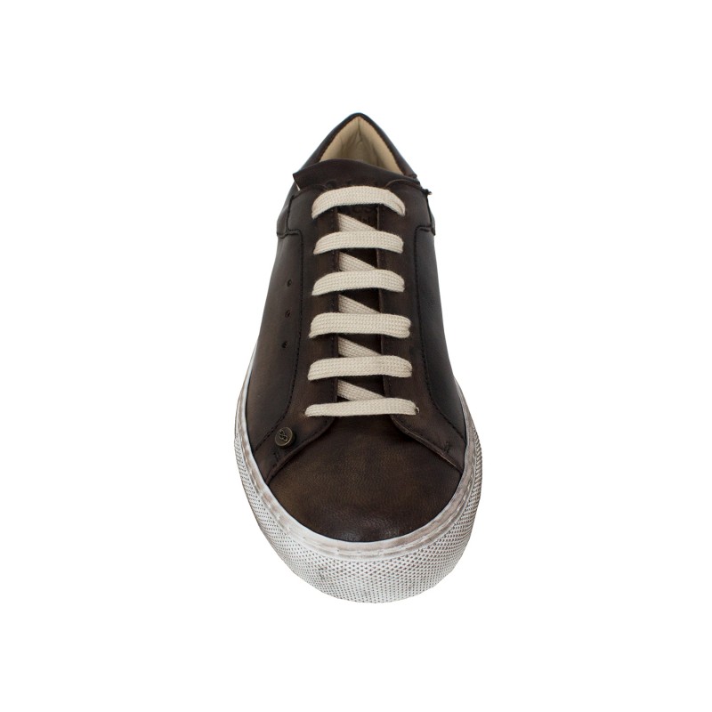 copy of Man leather casual sneakers  "Val d'Orcia" Darck Brown