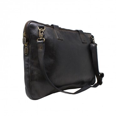 Leather laptop bag with front pocket "Lipnica"