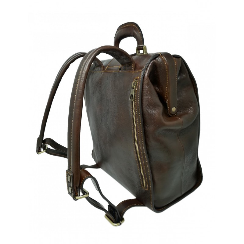 Backpack bag for doctor in genuine Italian leather, urban style model TM