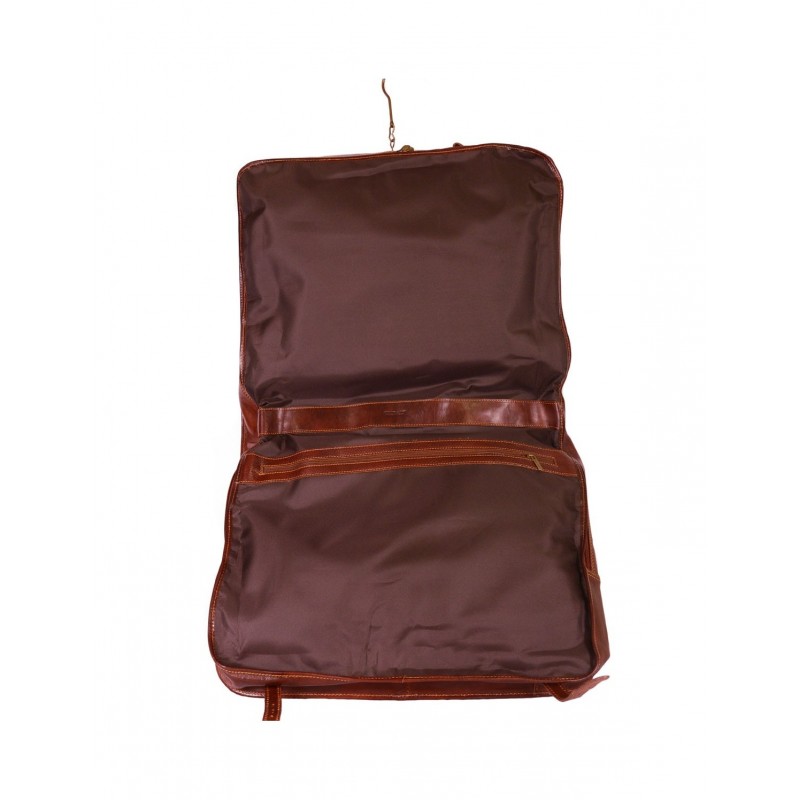 Leather clothes bag with 2 hangers