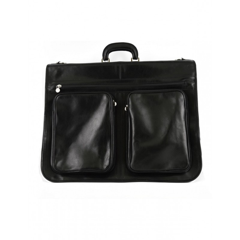 Leather clothes bag with 2 hangers N