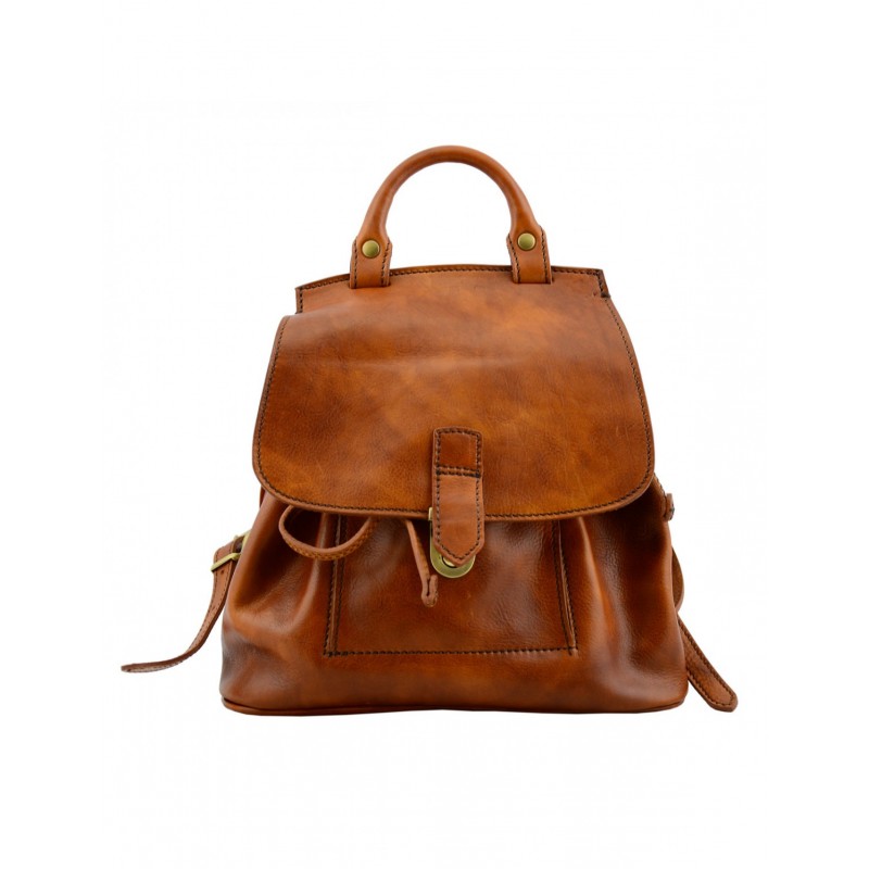 Vintage style women's leather backpack KO
