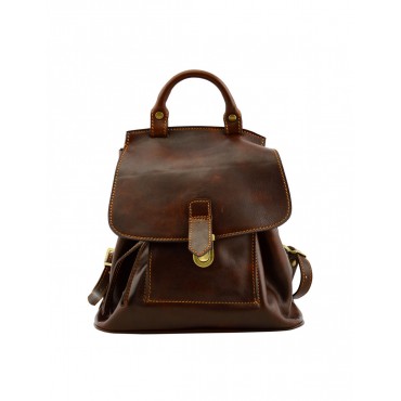 Vintage style women's leather backpack BR