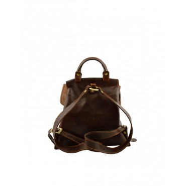 Vintage style women's leather backpack BR