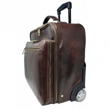 Ekskluzywny walizka na kółkach z prawdziwej włoskiej skóry "Brunello" BC