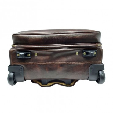 Exclusive trolley in genuine Italian leather "Brunello" BC