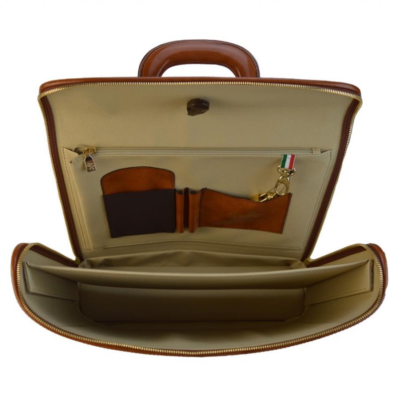 Leather laptop briefcase "Raffaello" R116-15