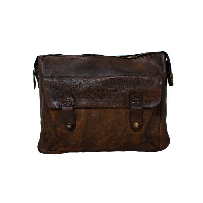 Leather bag for 14" laptop adaptable to trolley. BR