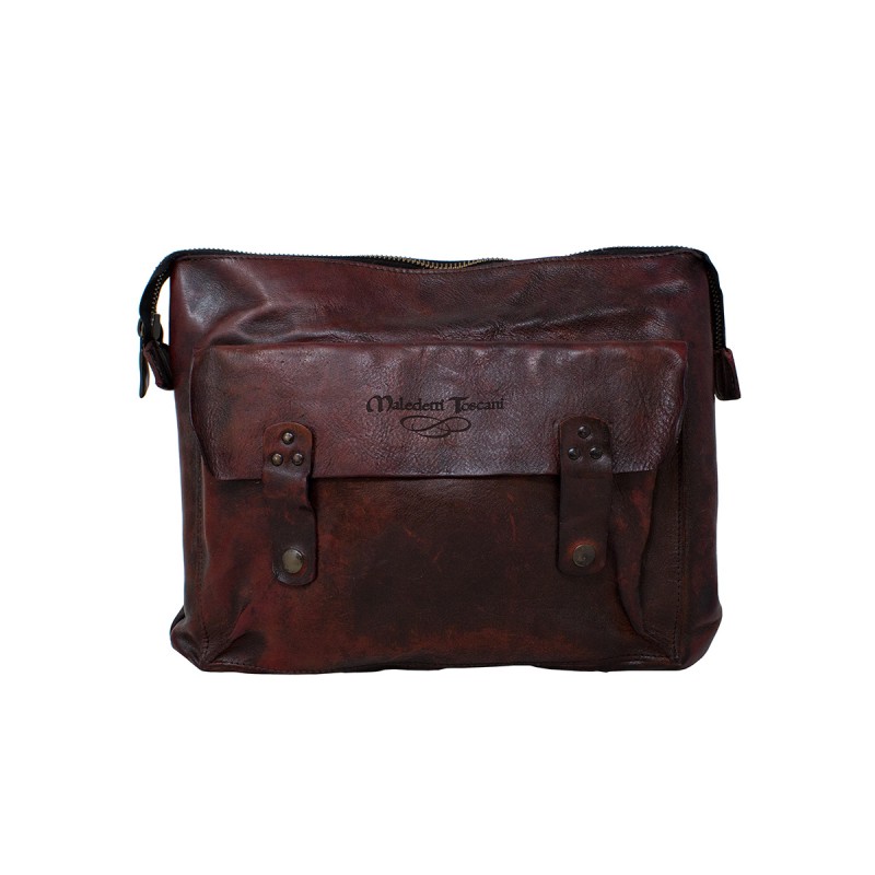 Leather bag for 14" laptop adaptable to trolley. BR