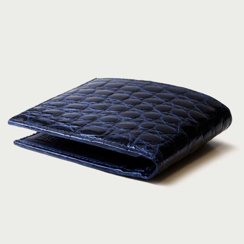 Wallet in real Crocodile leather whit coin purse Blu