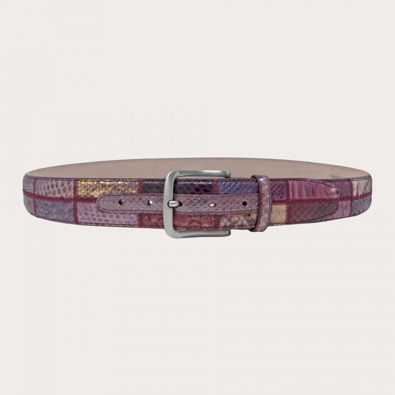 Belt in genuine python leather and genuine leather. FI