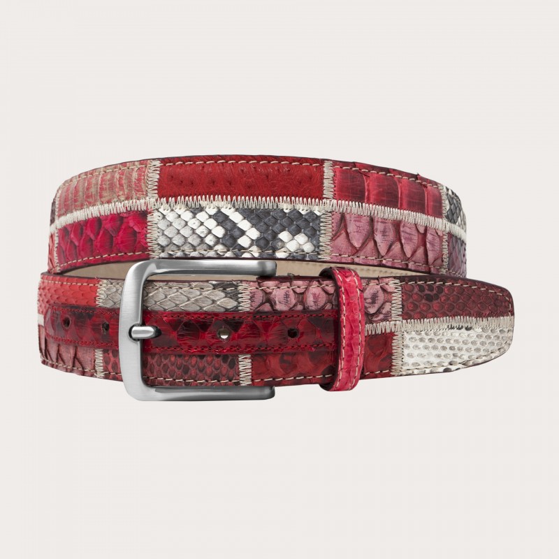 Belt in genuine python leather and genuine leather. RO