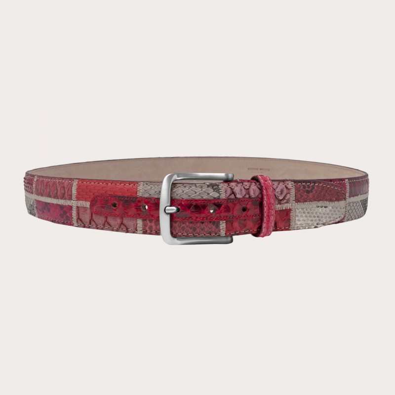 Belt in genuine python leather and genuine leather. RO