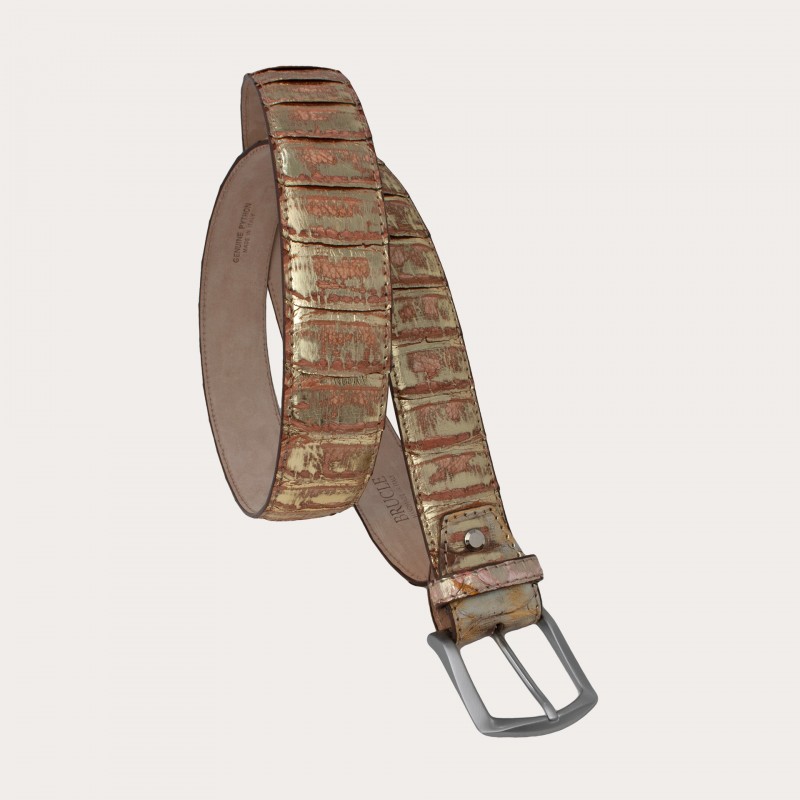 Belt in genuine python leather Back Cut. ORO