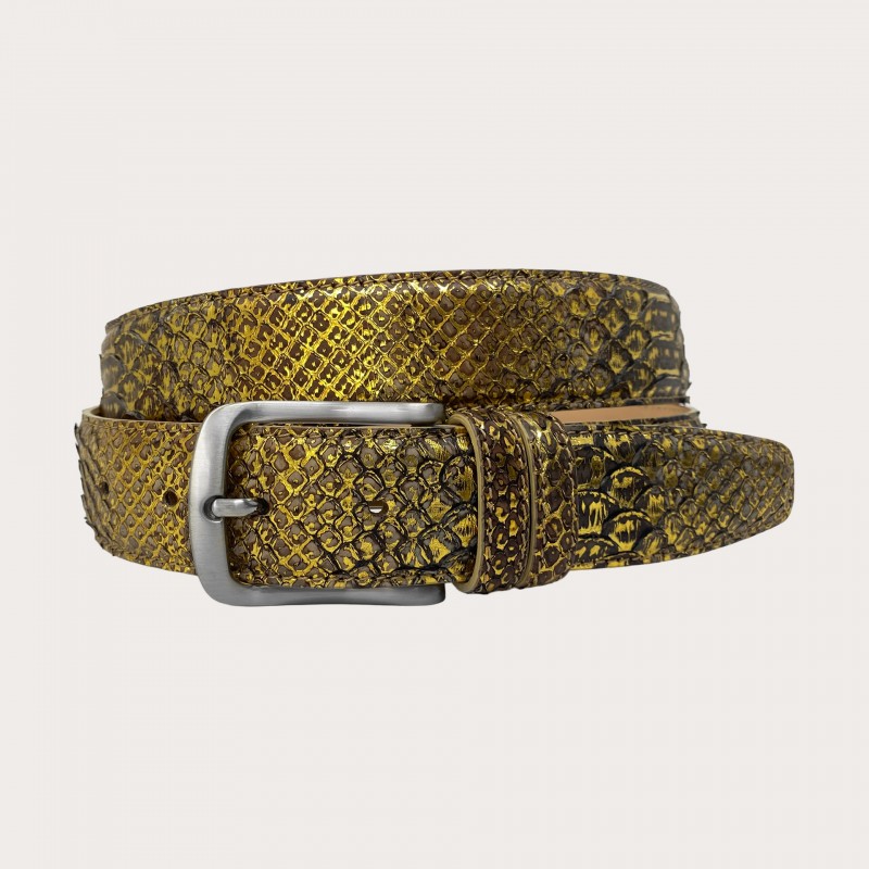 Belt in genuine python leather Back Cut. ORO2