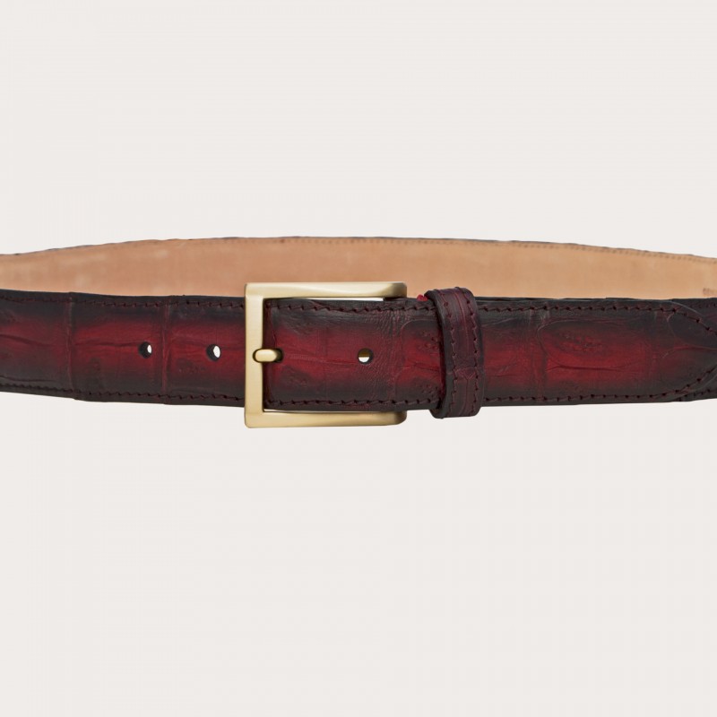 Handcrafted belt in real crocodile RO