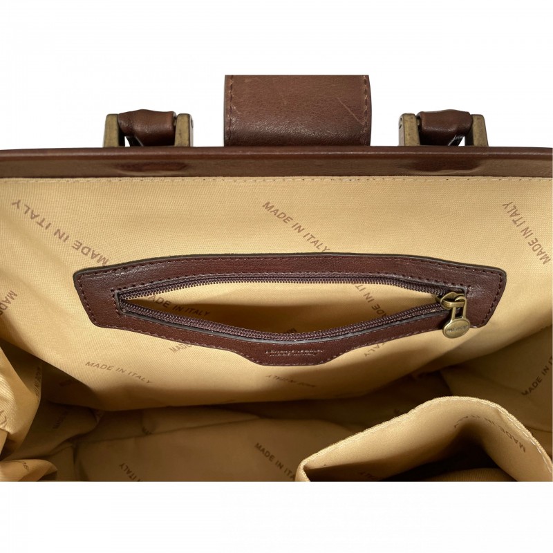 Leather doctor's bag with post card