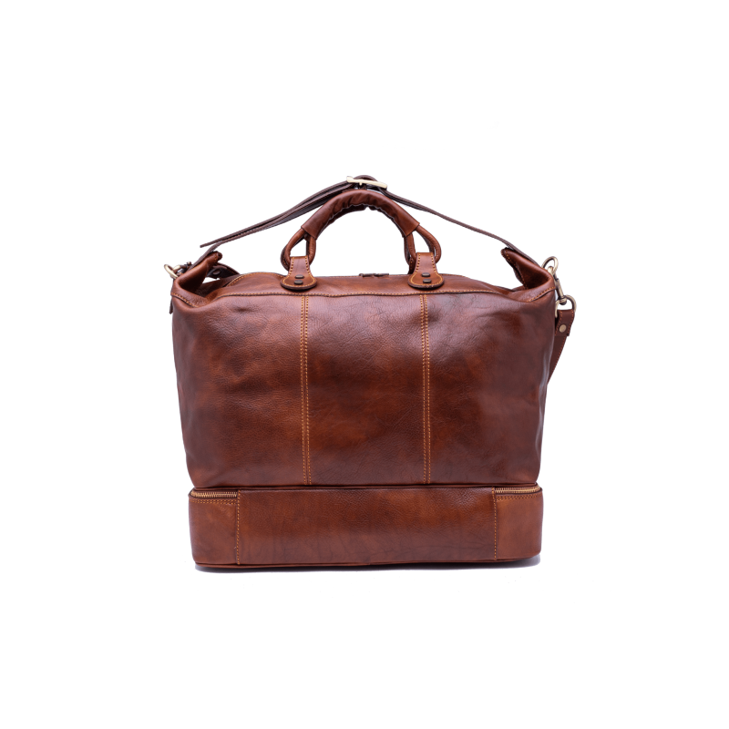 Weekend bag in genuine leather 100% Made in Italy