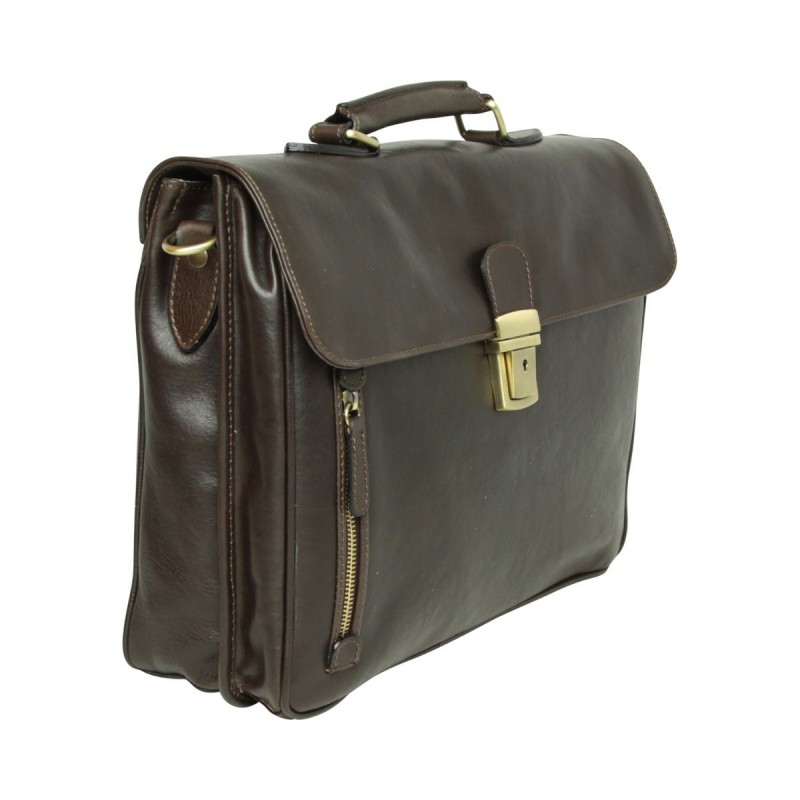 Leather Unisex Briefcase "Łódź"