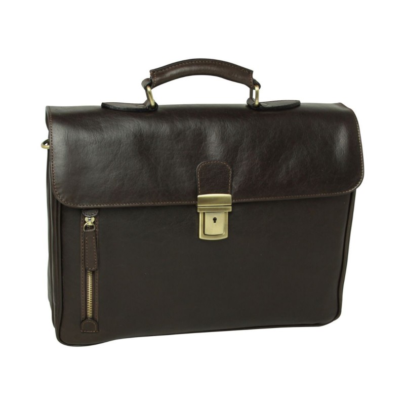 Leather Unisex Briefcase "Łódź"