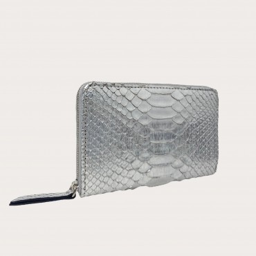 Woman wallet in real Python leather ARGENTO