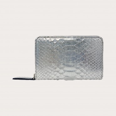 Woman wallet in real Python leather ARGENTO