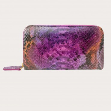 Fuchsia colored wallet made of real python