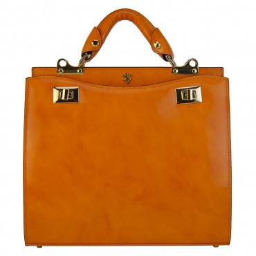 Lovely woman handbag of leather vegetable tanned "Anna Maria Luisa de' Medici"