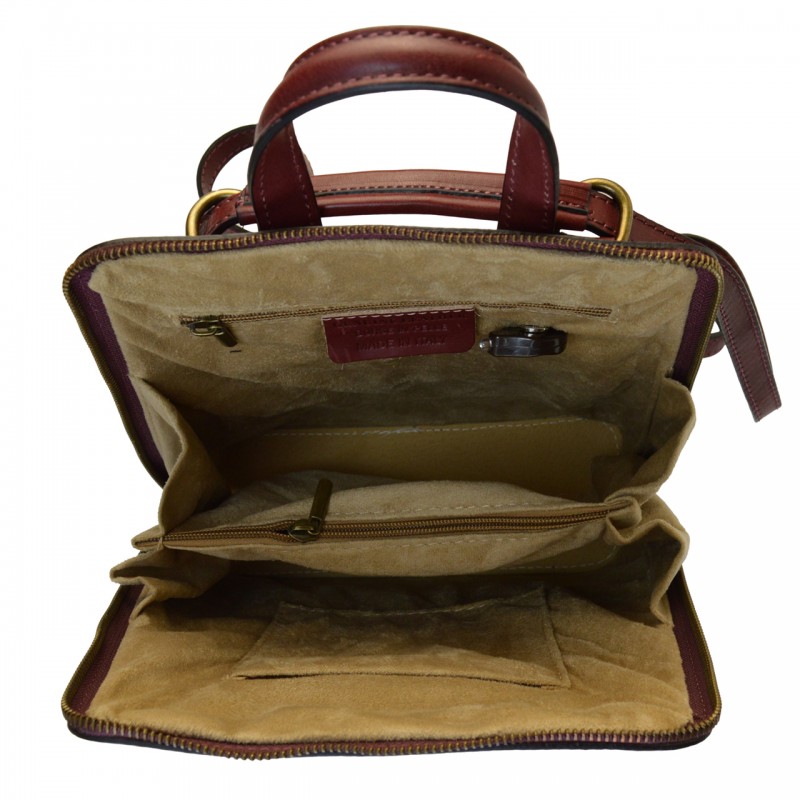 Backpack-Bag in genuine Italian vegetable-tanned leather