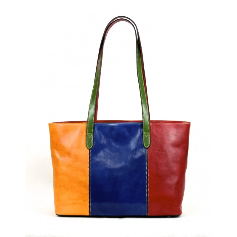 Woman leather shoulder bag "Corte dei Butteri" Multicolor