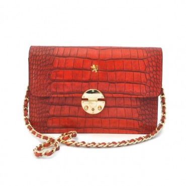 Elegant evening leather bag with a classic design "Lucrezia de' Medici"